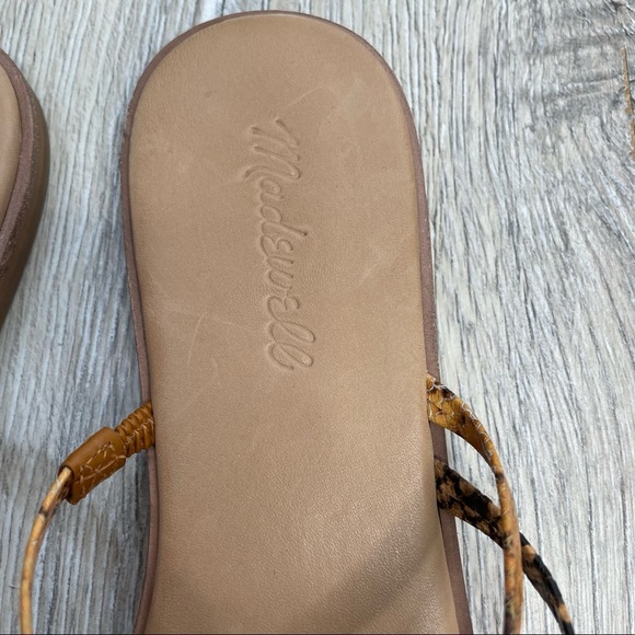 Madewell Lyra Slide Sandals Leather Snake Print Sz 8.5 - Picture 3 of 9
